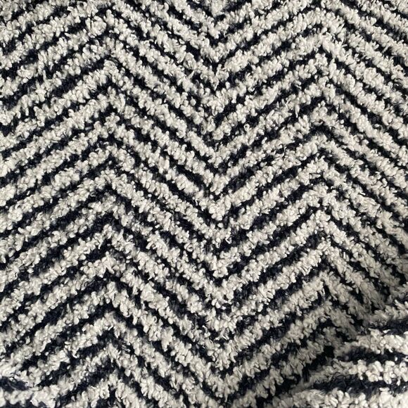 Anthropologie Saturday Sunday Fuzzy Pullover XXS Navy Blue White Chevron - Picture 5 of 15
